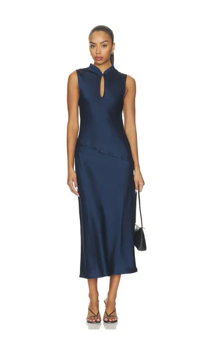 Elodie The Label North Satin Dress In Blue