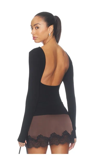 Elodie The Label Odette Scoop Back Top In Black