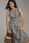 Elodie The Label Petite Britney Linen Blend Top In Gray