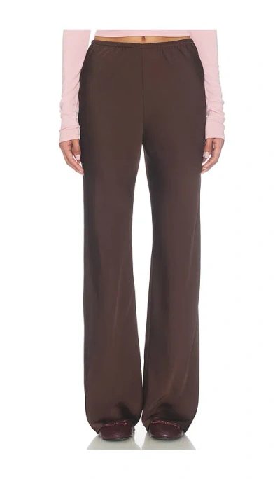 Elodie The Label Row Satin Pant In Brown