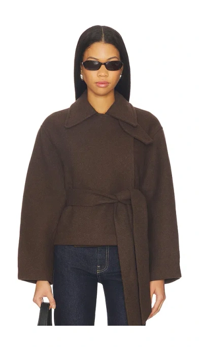 Elodie The Label Vincent Half Coat In Brown