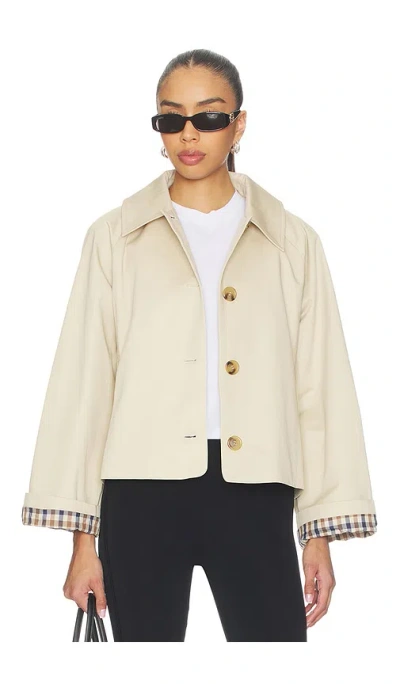 Elodie The Label Wynn Cropped Trench Coat In Brown