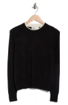 Elodie Tipped Crewneck Sweater In Black