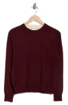 Elodie Tipped Crewneck Sweater In Burgundy