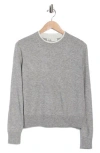 Elodie Tipped Crewneck Sweater In Gray