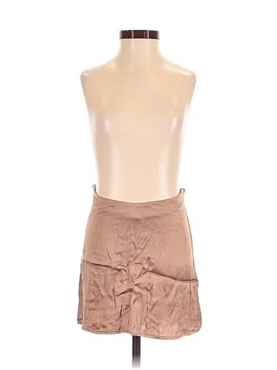 Pre-owned Elodie Tube Top Brown Strapless Neckline Tops