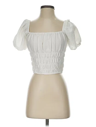 Pre-owned Elodie Tube Top White Strapless Neckline Tops