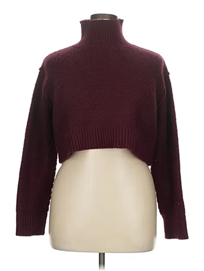 Pre-owned Elodie Turtleneck Sweater In Burgundy