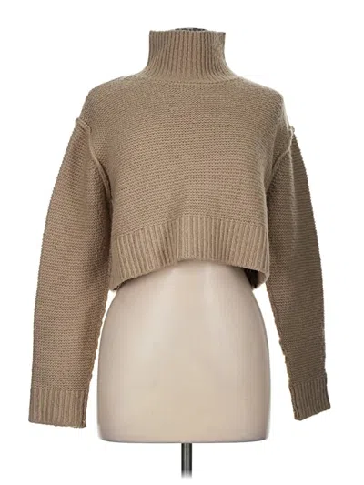 Pre-owned Elodie Turtleneck Sweater In Tan
