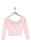 Elodie Twist Front Long Sleeve Top In Baby Pink
