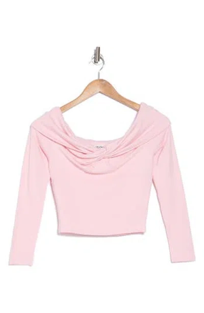 Elodie Twist Front Long Sleeve Top In Baby Pink