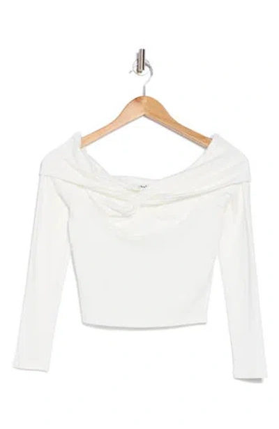 Elodie Twist Front Long Sleeve Top In Off White