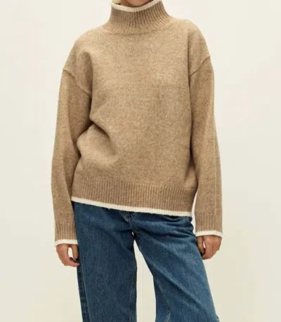 Elodie Women's May Turtleneck Sweater In Taupe In Neutral