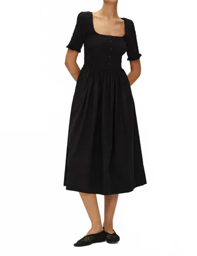 Elodie Zoe Smocked Mdi Dress In Black