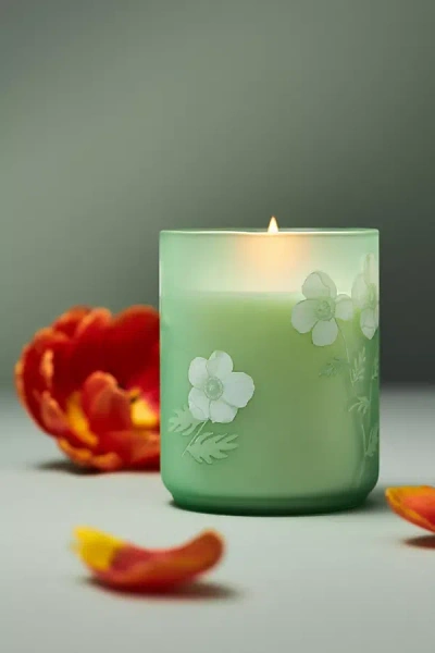 Eloise Floral Blue Poppy & Sage Floral Boxed Candle In Mint