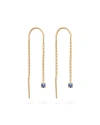 Eloise Jewelry Connection Chain Threader Earrings Natural Sapphire. Handmade In Gold