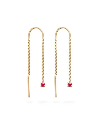 ELOISE JEWELRY ELOISE JEWELRY CONNECTION CHAIN THREADER EARRINGS NATURAL SAPPHIRE. HANDMADE