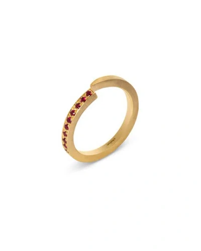 Eloise Jewelry Crescent Moon Ring  With Gemstone In Gold