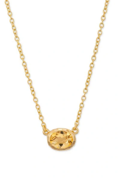 Eloise Jewelry Ellipse Necklace Yellow Citrine Quartz. Handmade