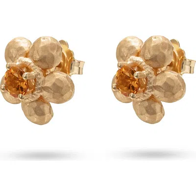 Eloise Jewelry Flore Earrings Madeira Quartz In Gold/madeira Quartz