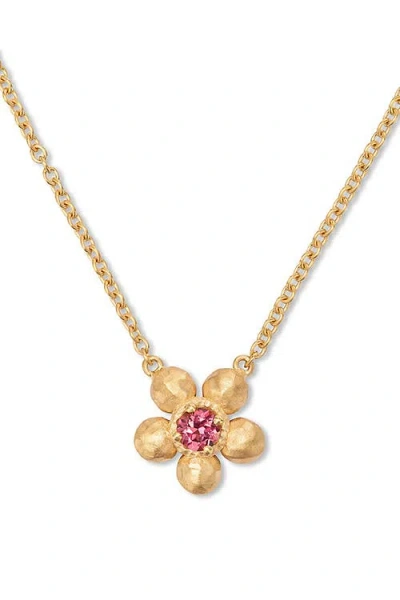 Eloise Jewelry Flore Necklace Pink Tourmaline In Gold/pink Tourmaline
