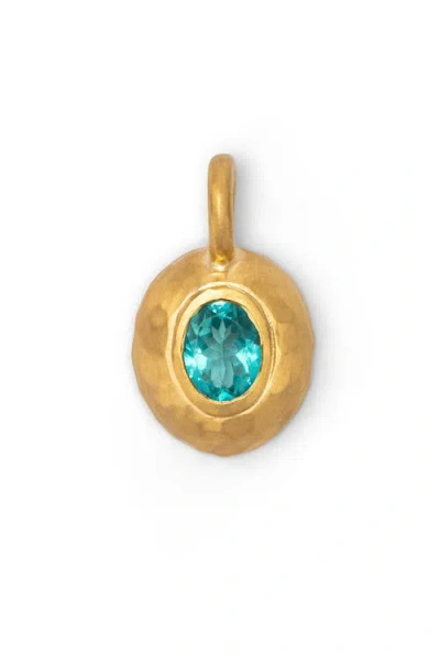 Eloise Jewelry Milestone Sasso Charm Medium Apatite. Handmade In Neon Blue