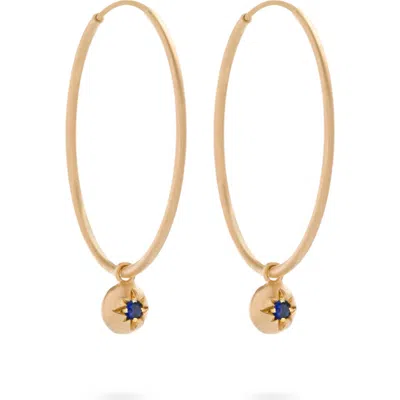 Eloise Jewelry Moon Hoops Sapphire. Handmade