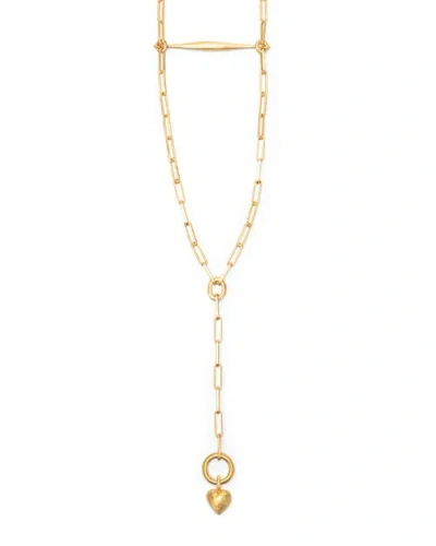 Eloise Jewelry Spindle Necklace Clip Chain With Heart Charm In Gold