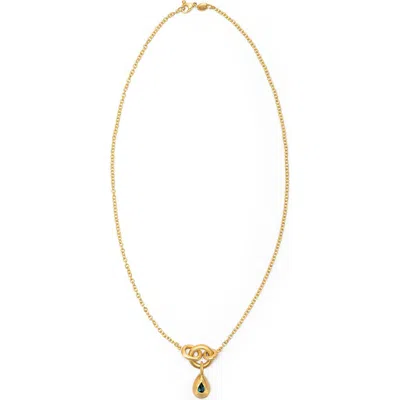 Eloise Jewelry Voyage Necklace Light Chain With Drop Charm Deep Blue Topaz. Handmade
