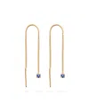 Eloise Jewelry Connection Chain Threader Earrings Natural Sapphire. Handmade In Blue