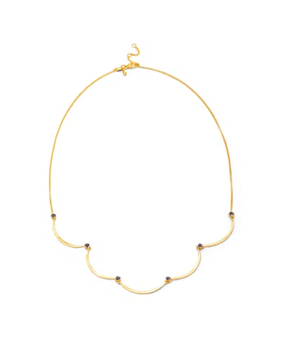 Eloise Jewelry Women's Blue Crescent Moon Chandelier Necklace Sapphire