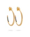 Eloise Jewelry Crescent Moon Hoops Sapphire Natural. Handmade In Gold