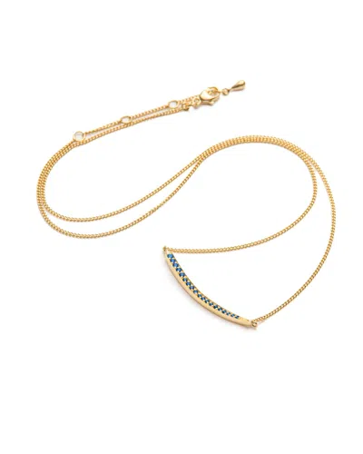 Eloise Jewelry Women's Blue Crescent Moon Necklace Sapphire