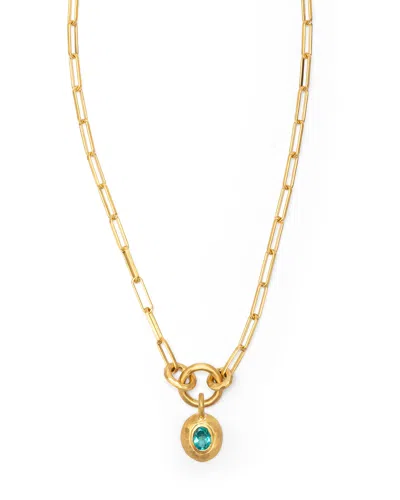 Eloise Jewelry Women's Gold / Blue Voyage Necklace Clip Chain With Sasso Charm Apatite In Multi