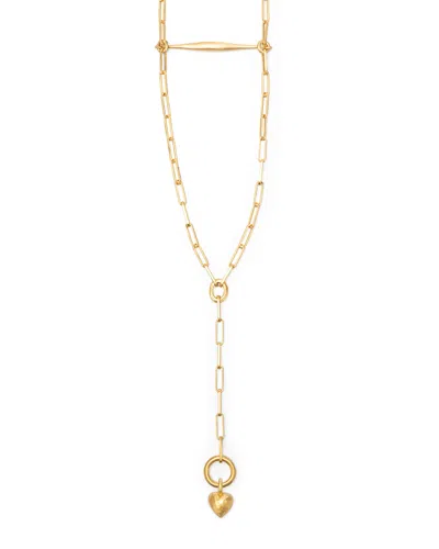 Eloise Jewelry Women's Gold Spindle Necklace Clip Chain With Heart Charm