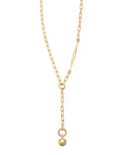 Eloise Jewelry Women's Gold Spindle Necklace Round Chain With Medallion Charm