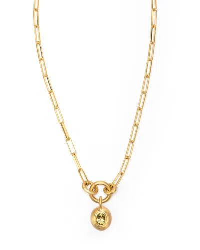 Eloise Jewelry Women's Gold / Yellow Voyage Necklace Clip Chain With Sasso Charm Lemon Quartz