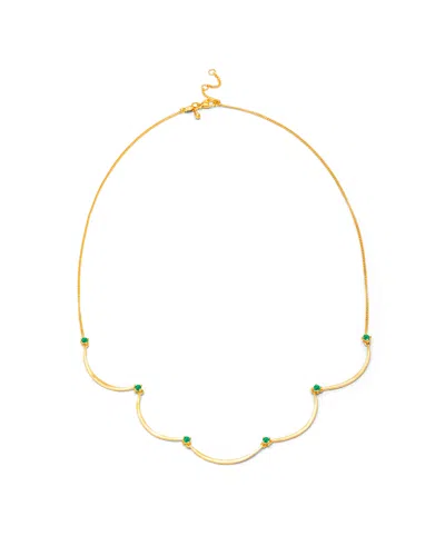 Eloise Jewelry Women's Green Crescent Moon Chandelier Necklace Emerald