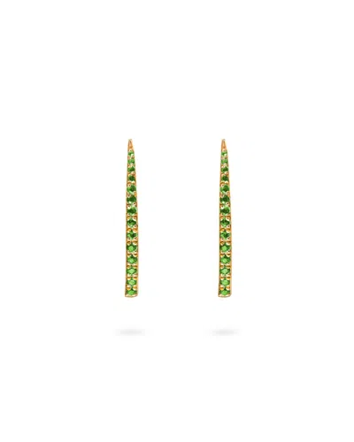 Eloise Jewelry Women's Green Crescent Moon Earrings Long Emerald