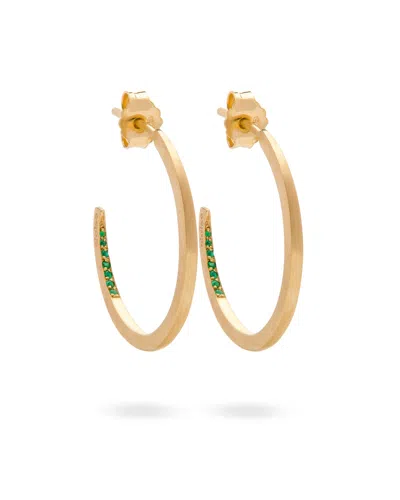 Eloise Jewelry Women's Green Crescent Moon Hoops Emerald