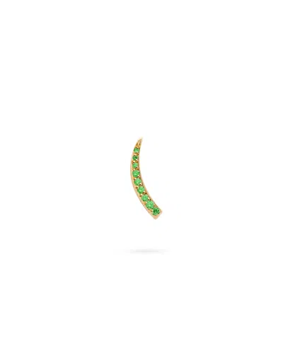 Eloise Jewelry Women's Green Mini Crescent Moon Single Earring Emerald