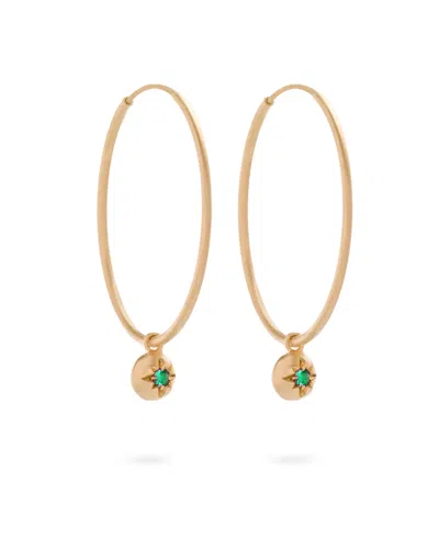 Eloise Jewelry Women's Green Moon Hoops Emerald