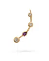 Eloise Jewelry Women's Green / Purple Climber Earring Prasiolite & Amethyst In Multi