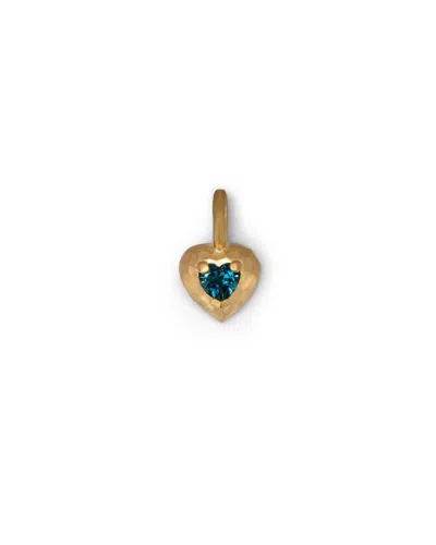 Eloise Jewelry Women's Milestone Heart Charm Small Deep Blue Topaz