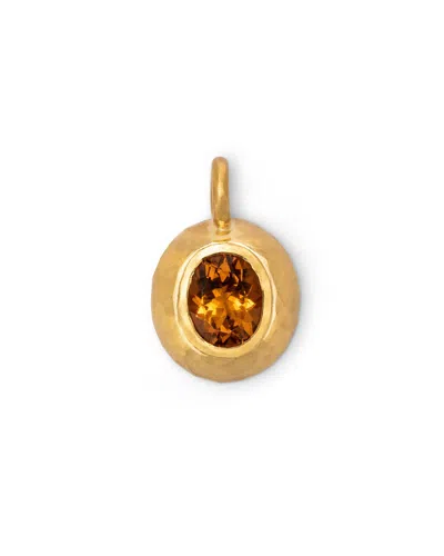 Eloise Jewelry Women's Orange Milestone Sasso Charm Large Madeira Quartz