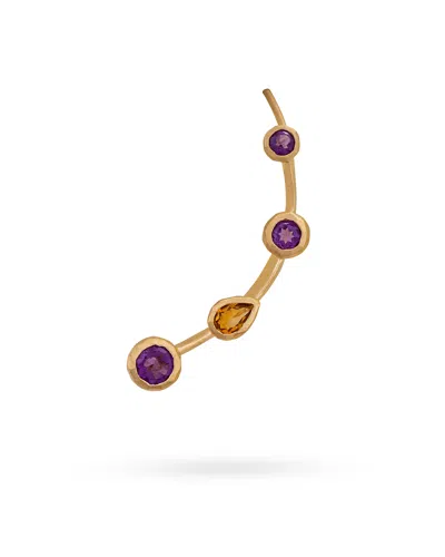Eloise Jewelry Women's Purple Climber Earring Amethyst & Citrine Quartz