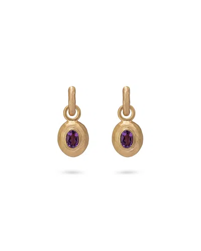 Eloise Jewelry Women's Purple / Yellow Wander Hoops Small With Sasso Charms Purple Amethyst In Multi