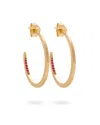 Eloise Jewelry Women's Red Crescent Moon Hoops Ruby In Red
