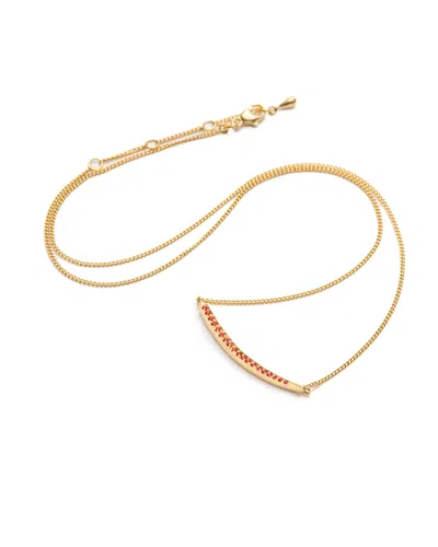 Eloise Jewelry Women's Red Crescent Moon Necklace Ruby