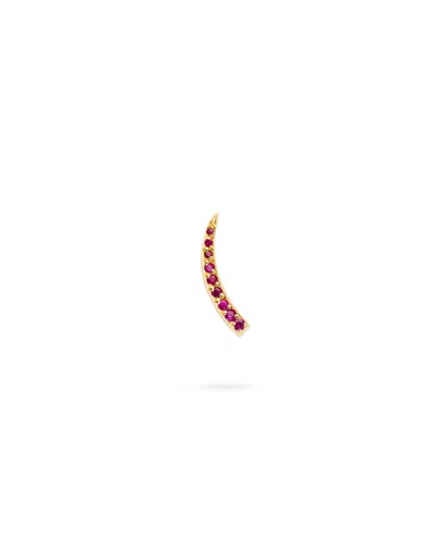 Eloise Jewelry Women's Red Mini Crescent Moon Single Earring Ruby